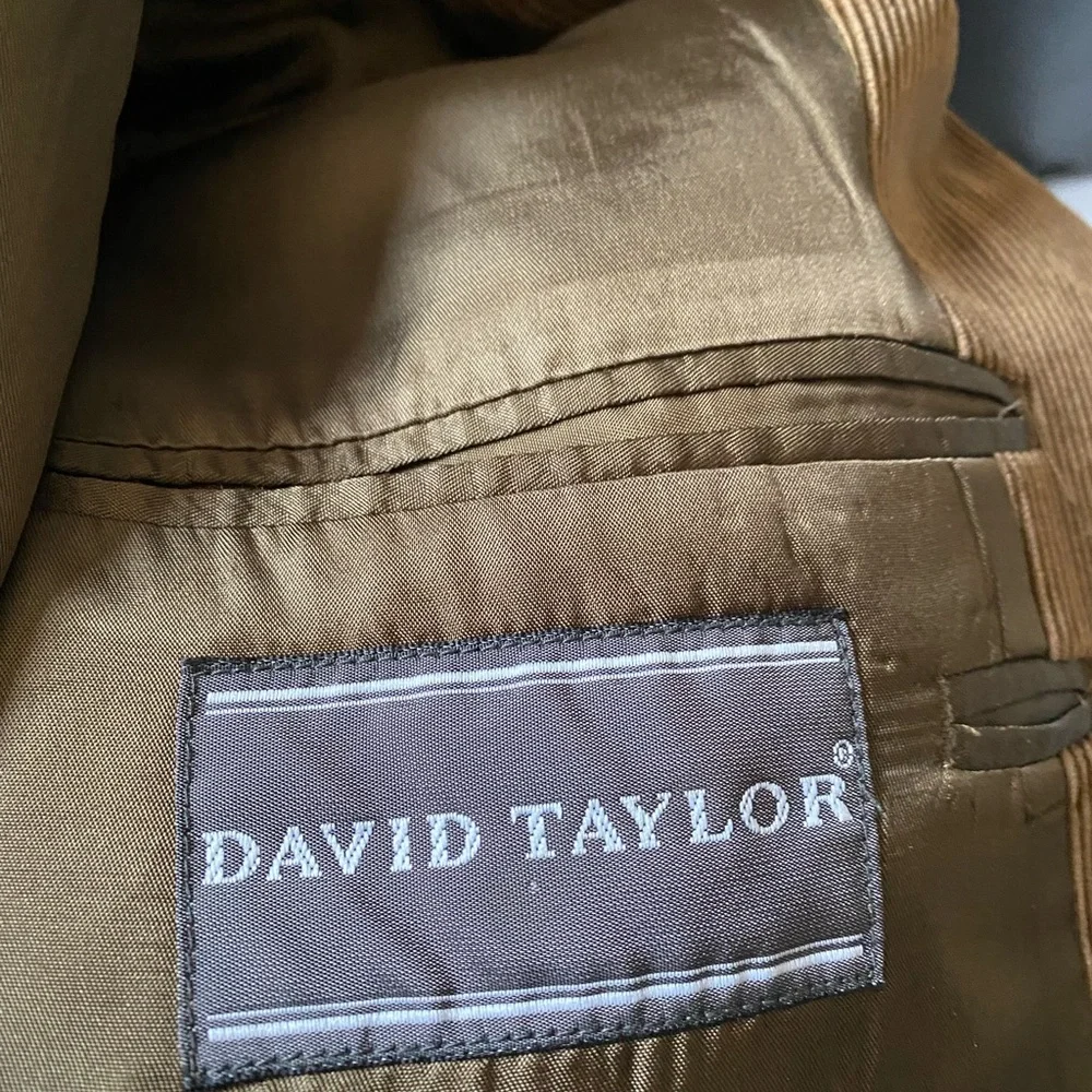 David Taylor Vintage Mens Corduroy Blazer Sport Coat Two Button Jacket Size 42L